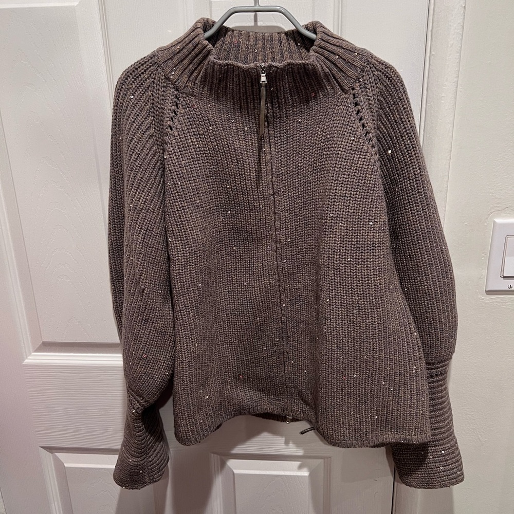 Cozy Brown Women's Zip-Up Sweater